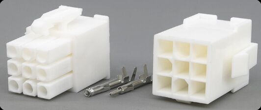 Moog ITT 9-Pin Servo Motor Connector with 1000V Voltage Rating, Crimp/Solder Termination, and Silver/Gold Contact Plating