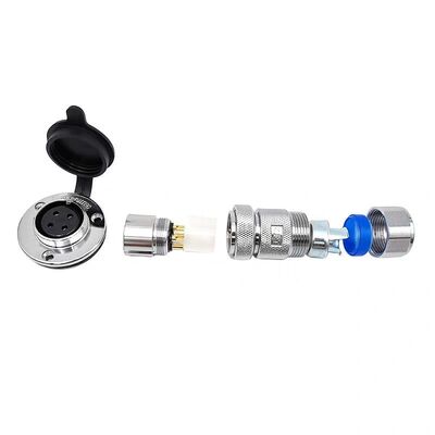 Aviation Plug Connector with 1000V Voltage Rating 8-Pin Configuration and Silver/Gold Plated Contacts for Servo Motors